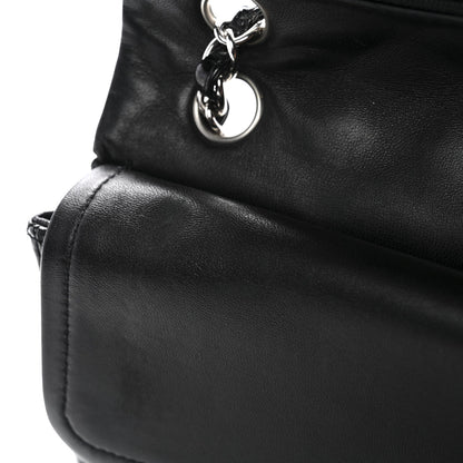 Patent Quilted Medium Double Flap Black