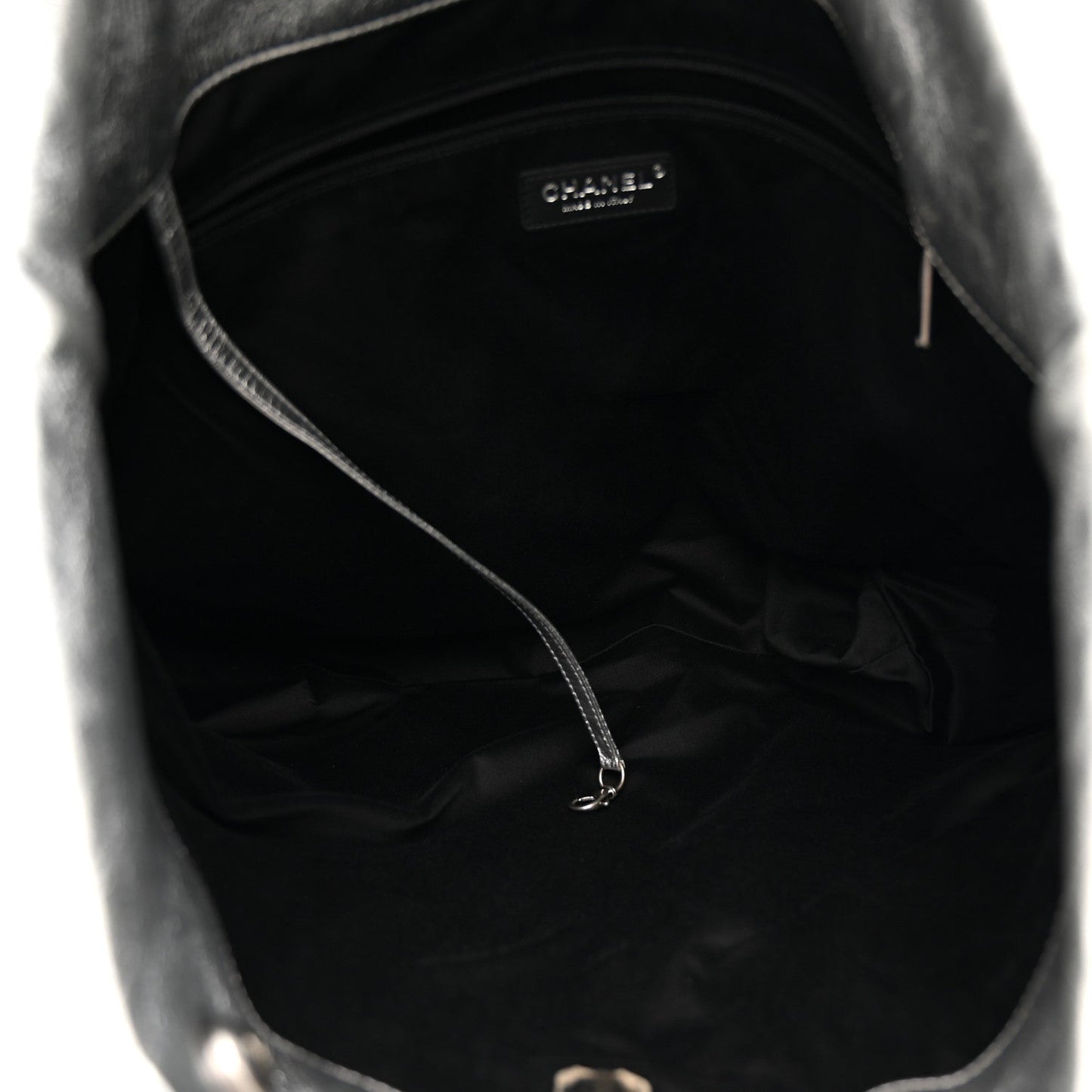 Metallic Calfskin Stitched CC Club Monaco Tote Silver