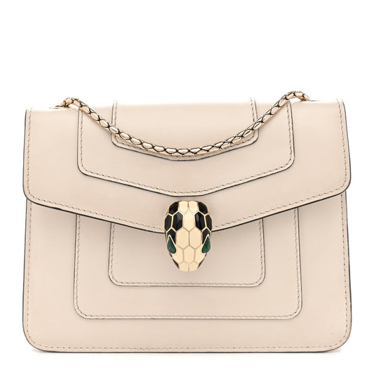Calfskin Small Serpenti Forever Crossbody Bag White Agate