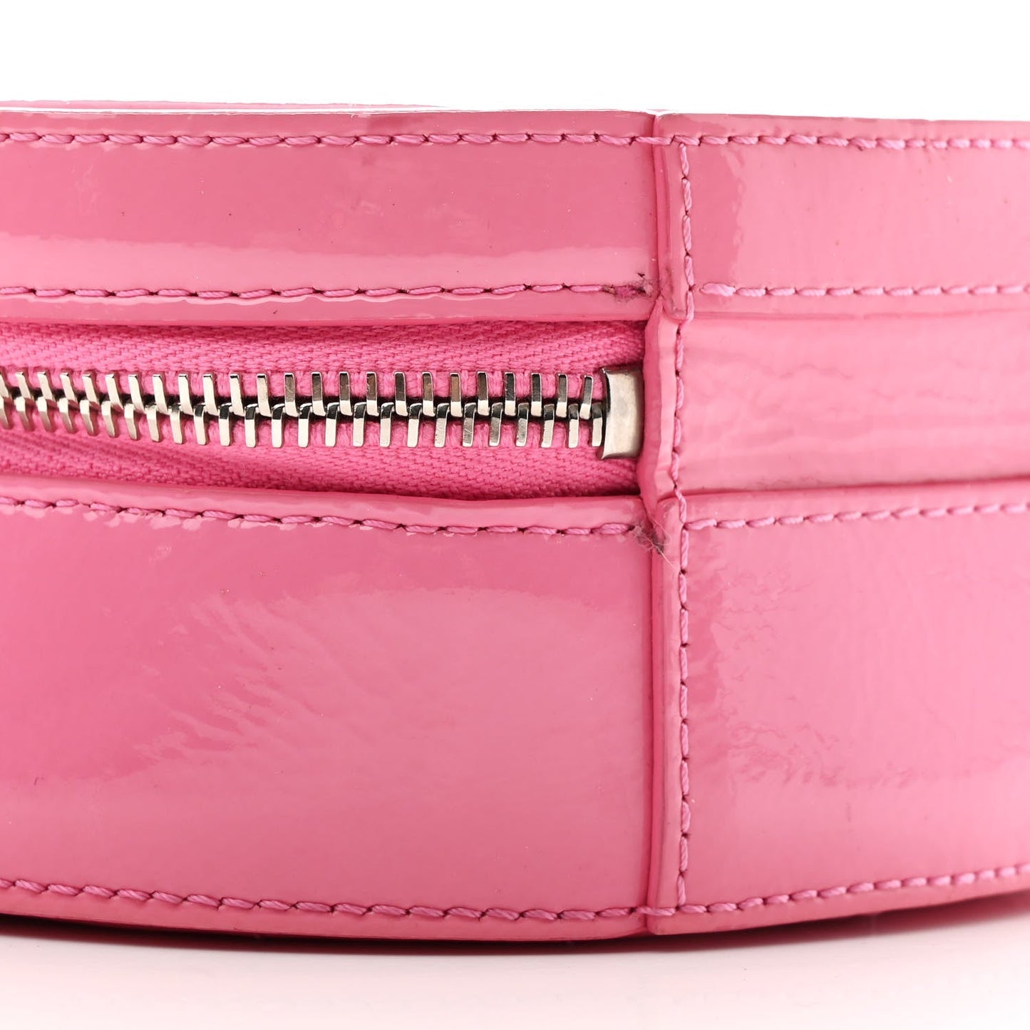 Glazed Calfskin Round As Earth Evening Bag Pink
