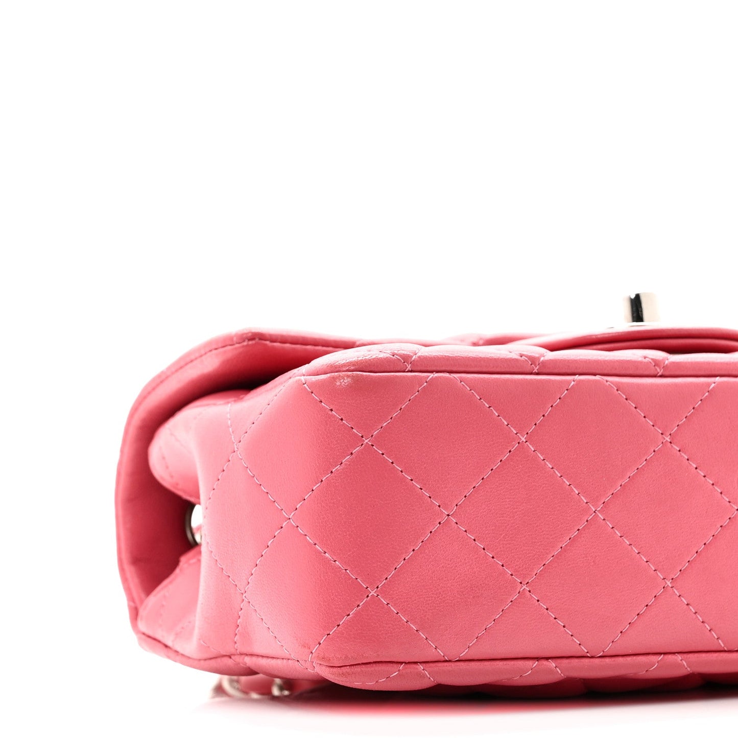 Lambskin Quilted Mini Rectangular Flap Pink