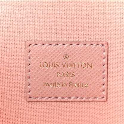 Damier Azur Pochette Felicie Chain Wallet Rose Ballerine