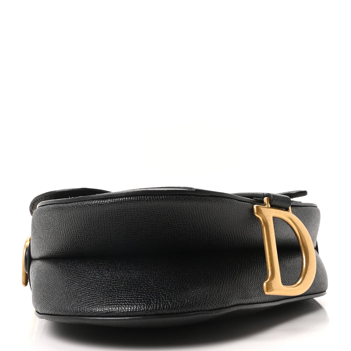 Grained Calfskin Saddle Bag Black