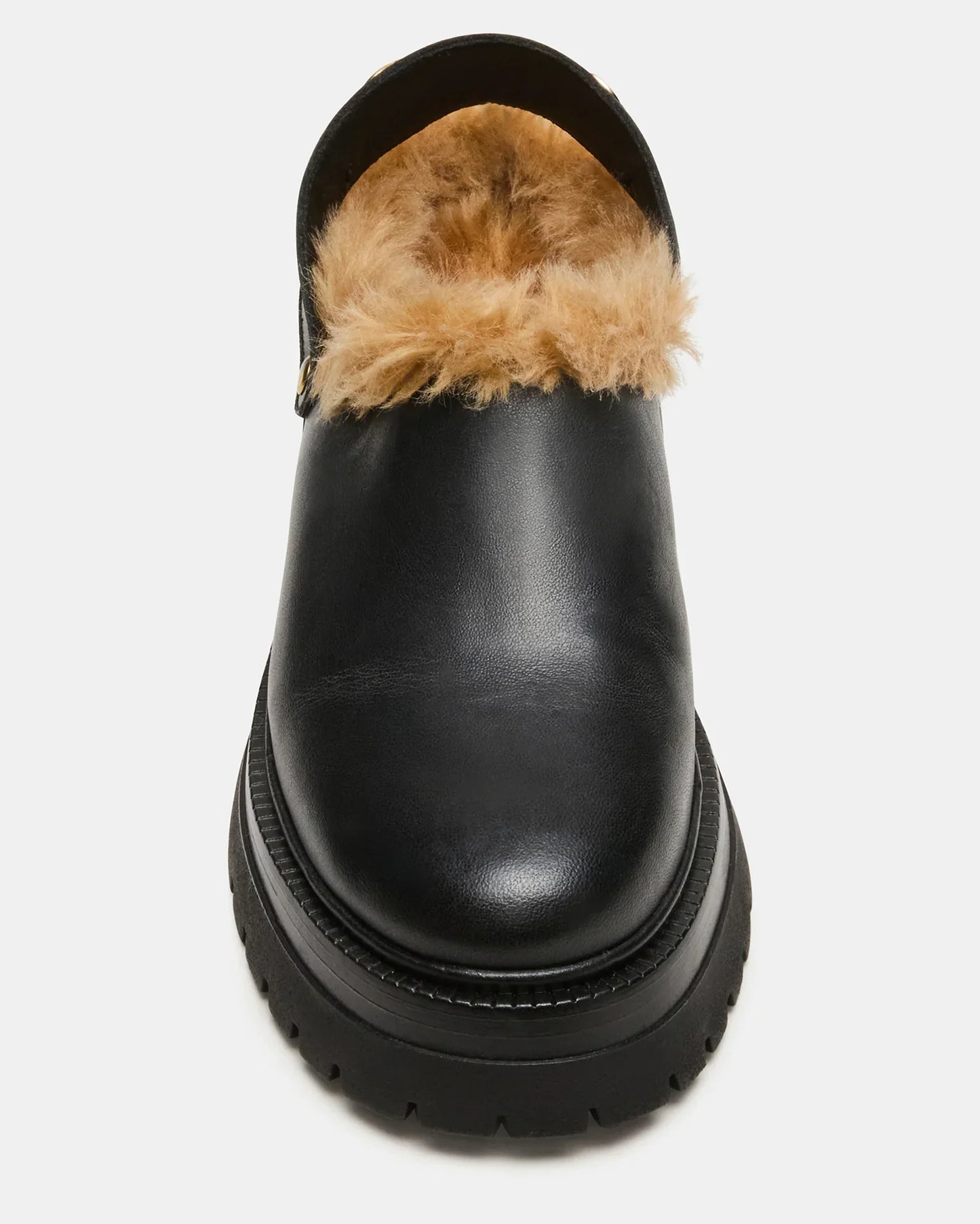 Erba Faux Fur Black Leather