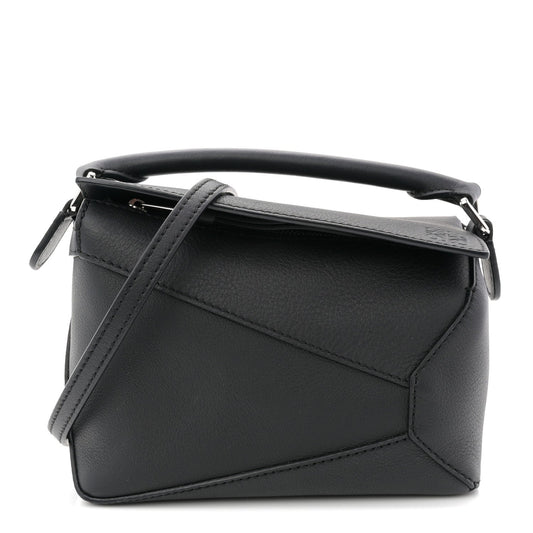 Calfskin Mini Puzzle Bag Black