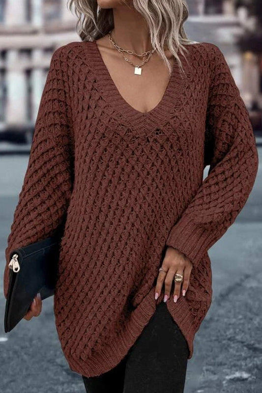 Suéter oversize de algodón con hombros caídos y unicolor