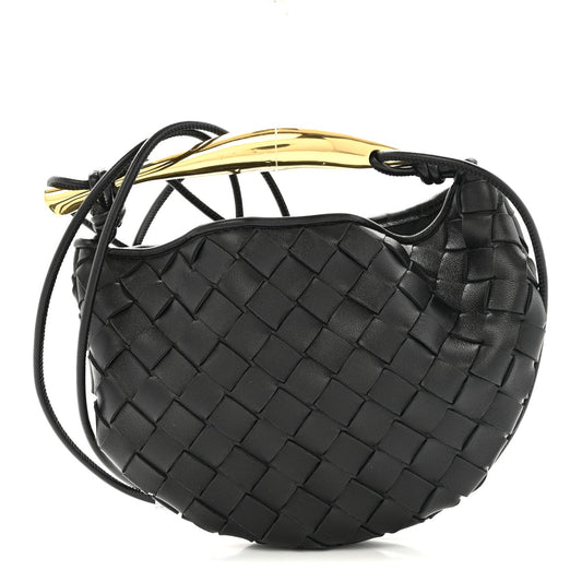 Nappa Intrecciato Mini Sardine Bag Black