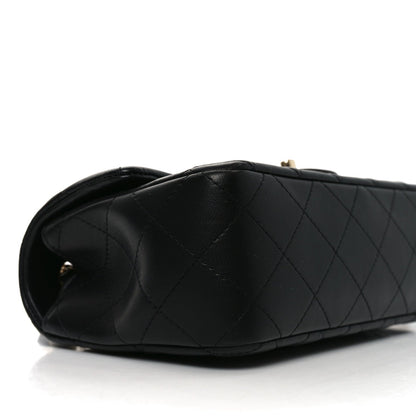 Lambskin Quilted Mini Rectangular Flap Black