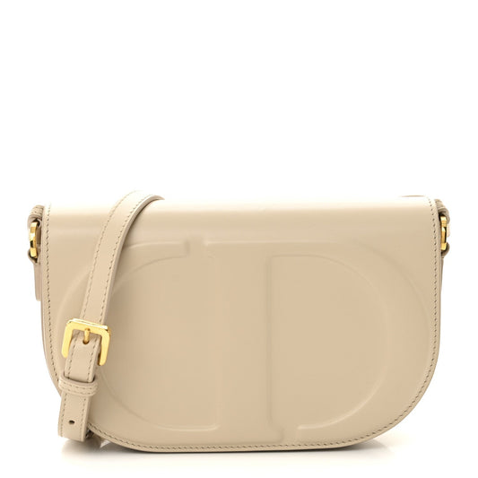 Calfskin CD Signature Flap Crossbody Caramel Beige