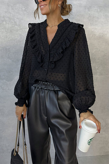 BLUSA DE PLUMETI NEGRA