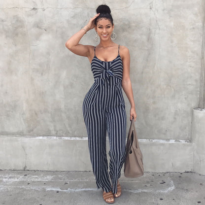 Sexy Slim Fit Striped Bow One Piece Nightclub Uniforms