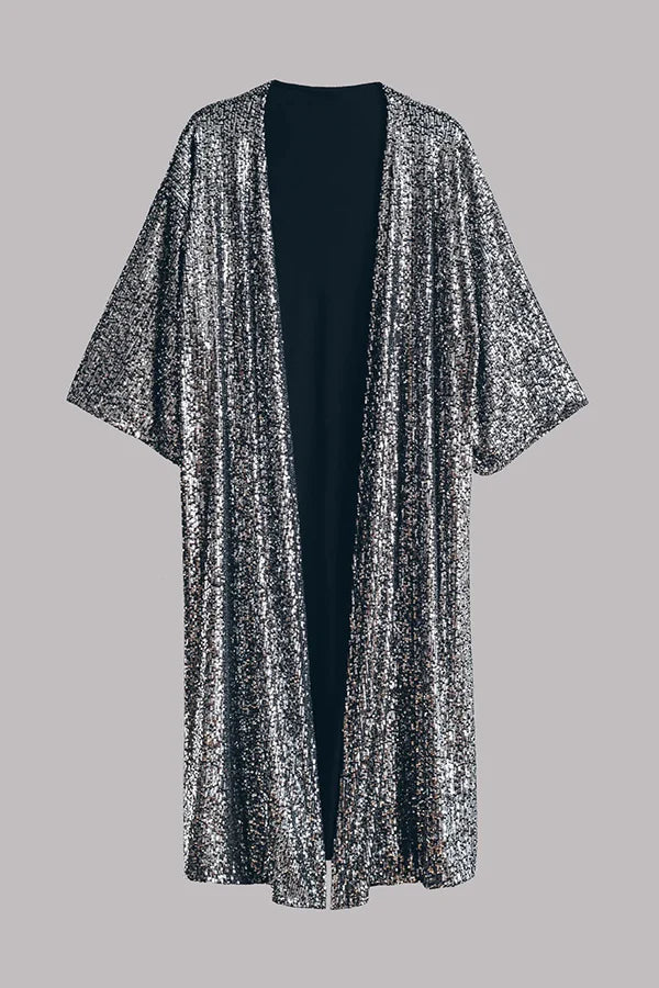 Kimono con mangas acampanadas y lentejuelas Disco Glamour 