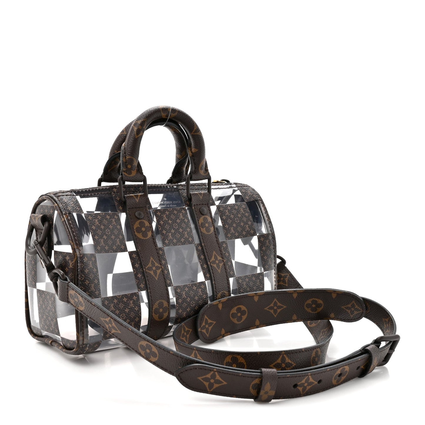 PVC Monogram Chess Keepall Bandouliere 25