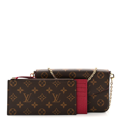 Monogram Pochette Felicie Chain Wallet Fuchsia