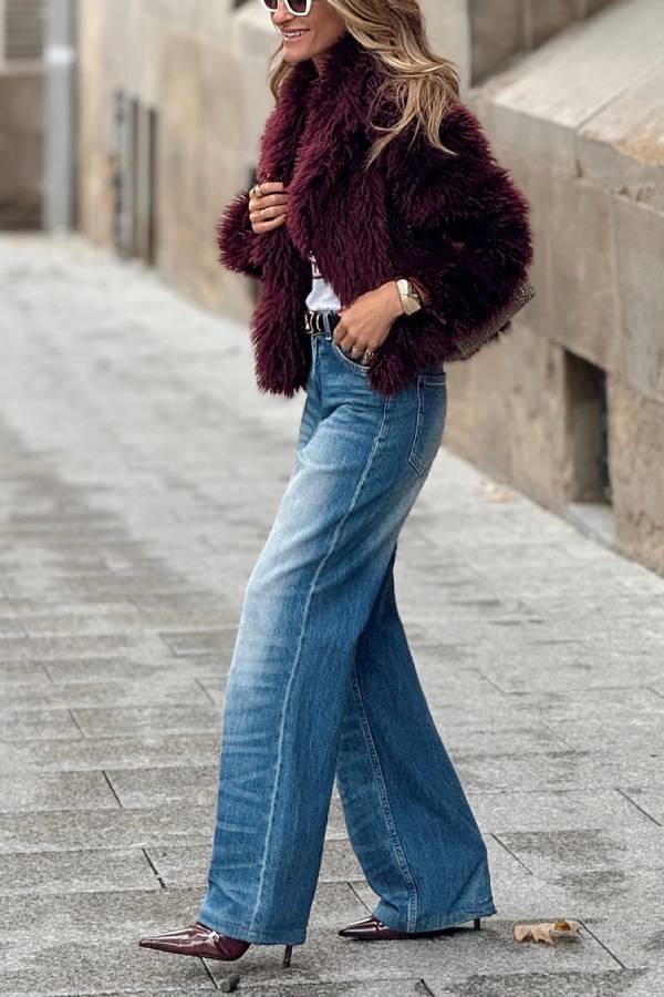 Chaqueta polar ideal en tono fucsia