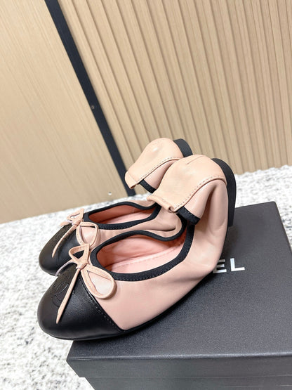 Chanel 26SS Ballet Flats Shoes Pink in Lambskin 591392