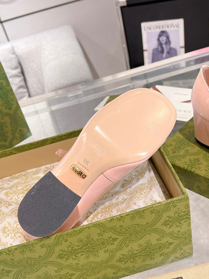 HORSEBIT MARY JANE HEEL IN LIGHT PINK CALFSKIN