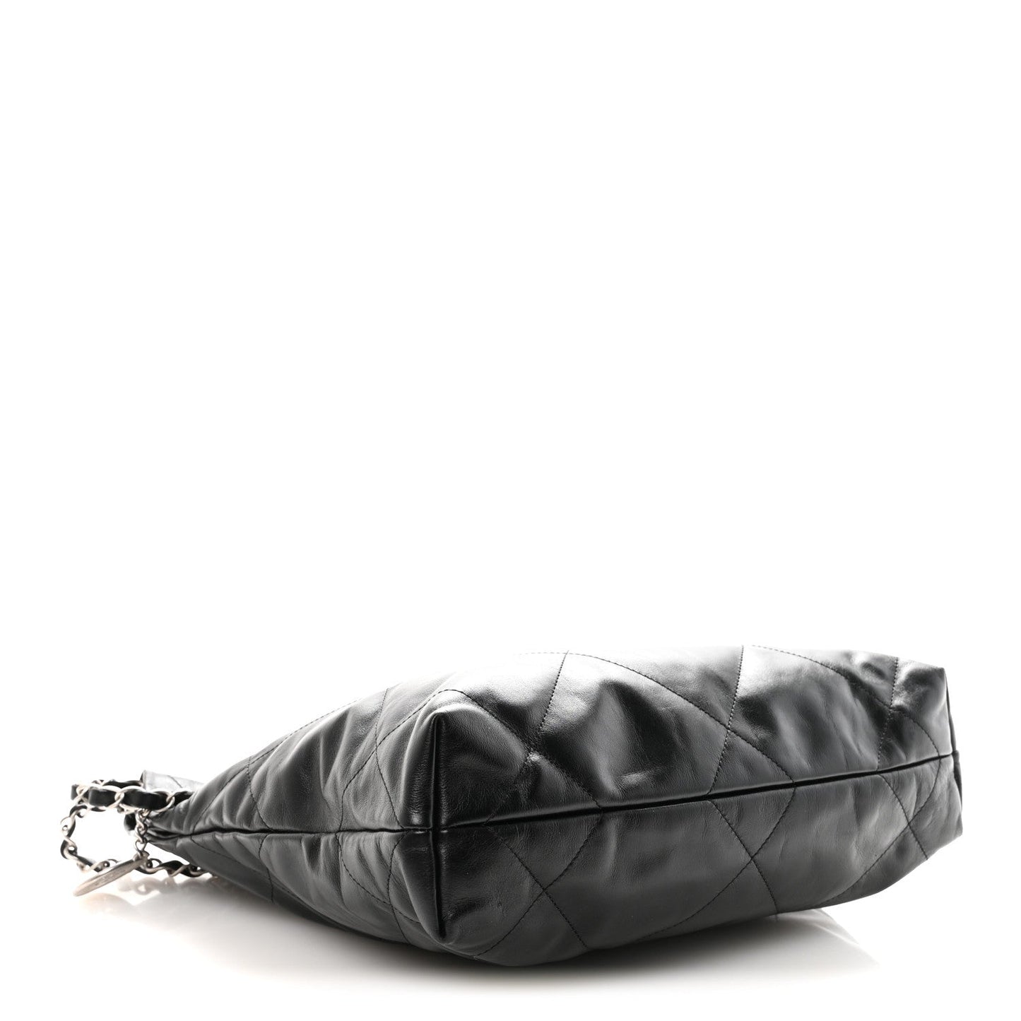 Shiny Calfskin Quilted Small Chanel 22 Black