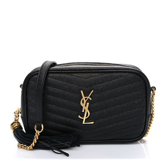 Grain De Poudre Matelasse Monogram Mini Lou Camera Bag Black