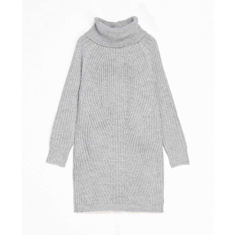Suéter de otoño e invierno para mujer, suéter de manga larga con cuello alto y color liso a juego, jersey de mujer