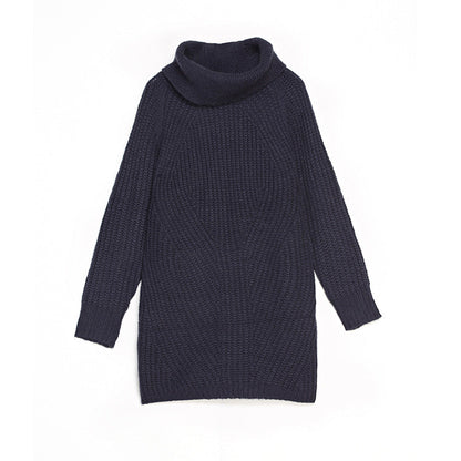 Suéter de otoño e invierno para mujer, suéter de manga larga con cuello alto y color liso a juego, jersey de mujer
