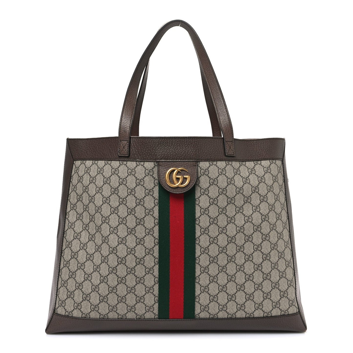 GG Supreme Monogram Web Ophidia Tote Brown