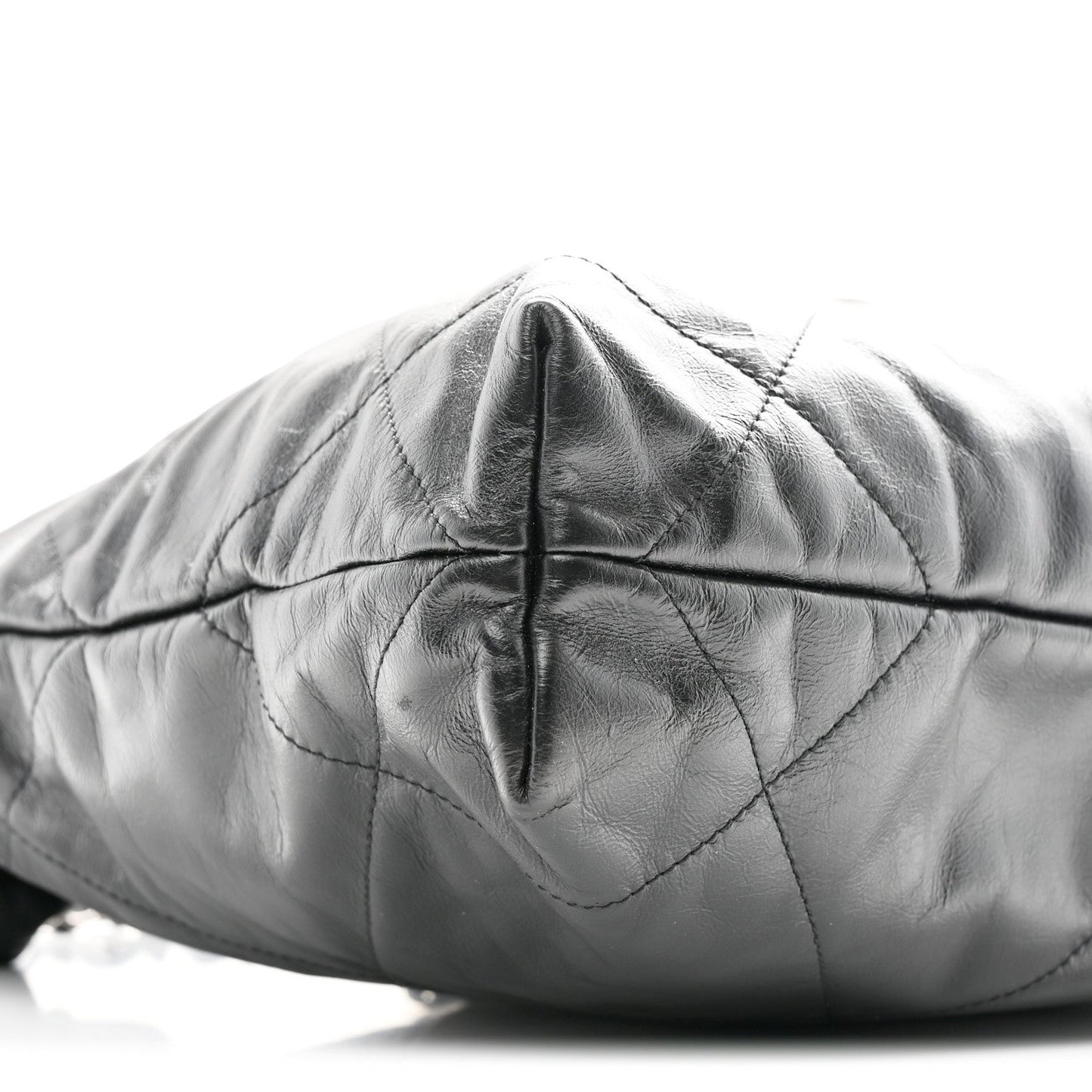 Shiny Calfskin Quilted Small Chanel 22 Black