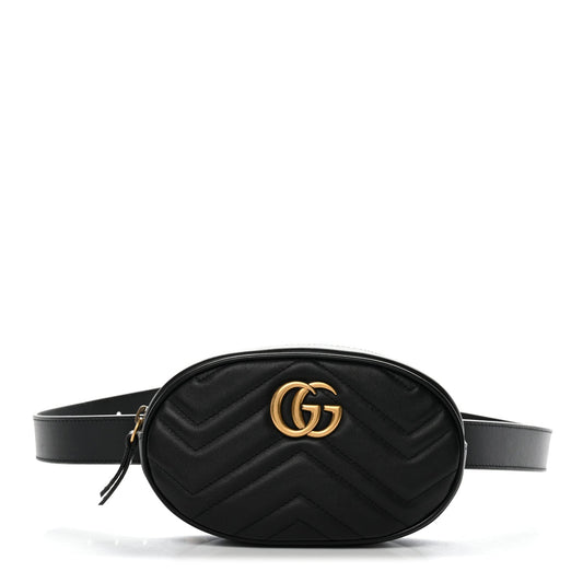 Calfskin Matelasse GG Marmont Belt Bag 95 38 Black