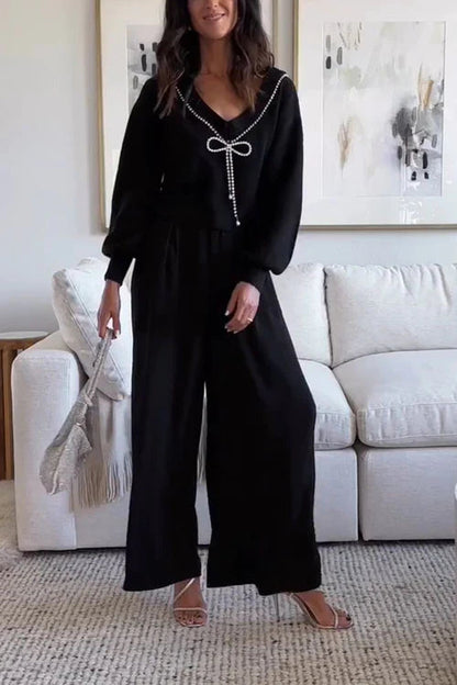 Suéter con lazo elegante