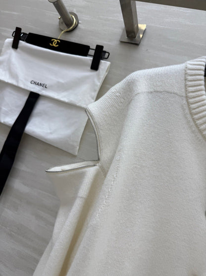 Chanel 2026 Cardigan With Cut-out Shoulders And Patch Pocket