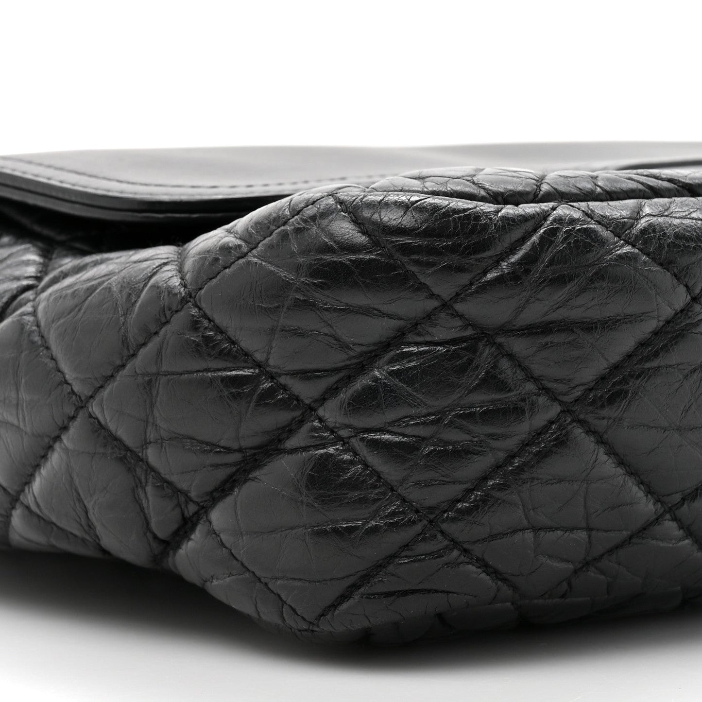 Aged Calfskin Quilted Easy Zip Flap Bag Black