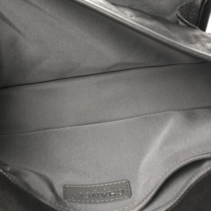 Caviar Quilted Medium French Riviera Flap Grey