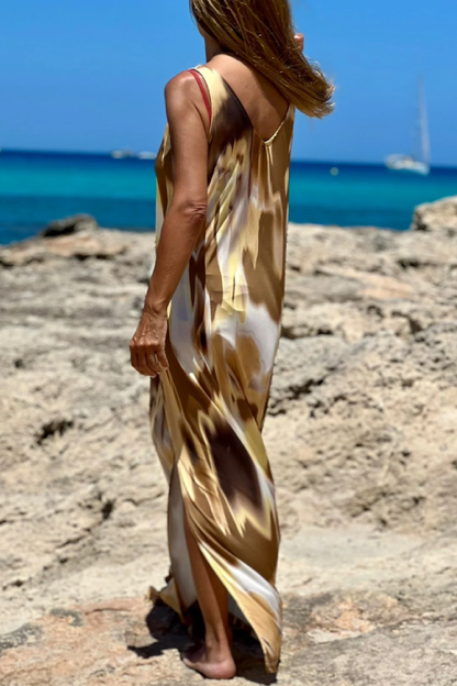 Vestido de tirantes estampado multicolor