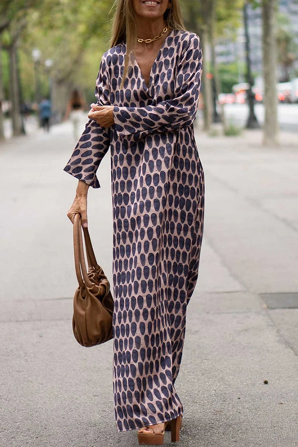 Vestido casual con estampado ovalado para mujer