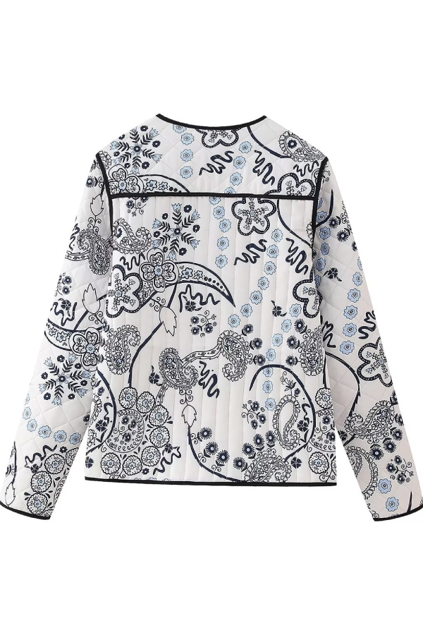 Chaqueta acolchada de algodón informal estampada 