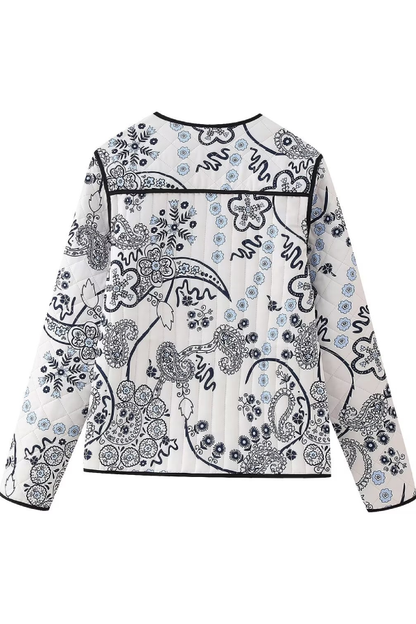 Chaqueta acolchada de algodón informal estampada 