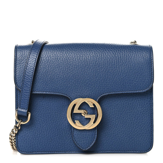 Dollar Calfskin Small Interlocking G Shoulder Bag Caspian