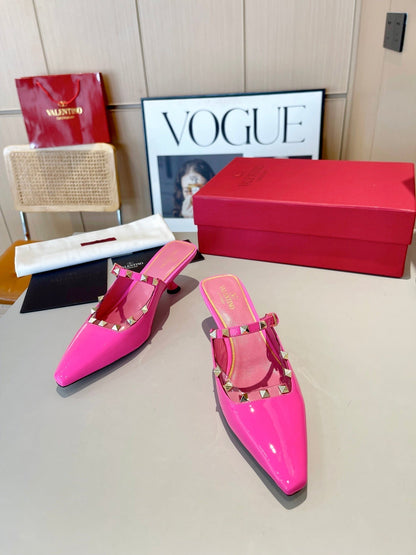 Valentino 25 Pump Mules Heels Patent Leather 239599