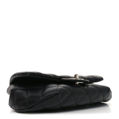 Calfskin Quilted CC Uniform Flap Belt Bag Black