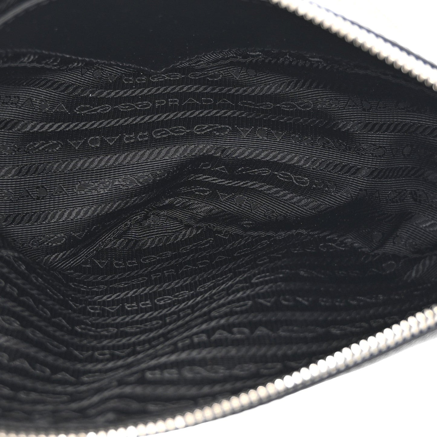 Saffiano Cuir Triangle Logo Embossed Triangle Shoulder Bag Black