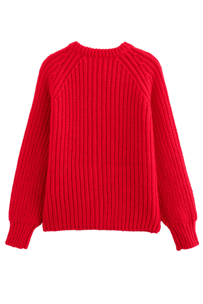 Chaqueta de punto de manga larga tipo cárdigan de color liso 