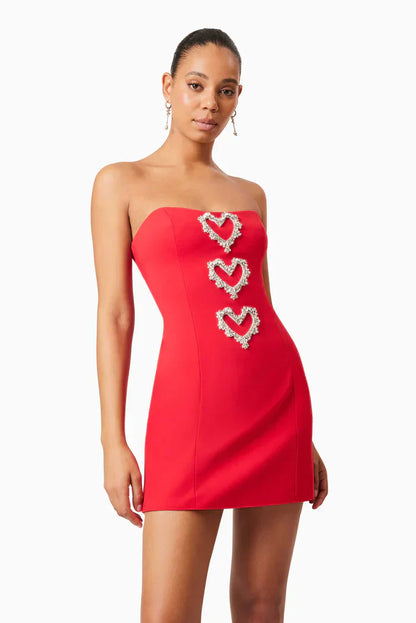 Cherie Party Dress In Red