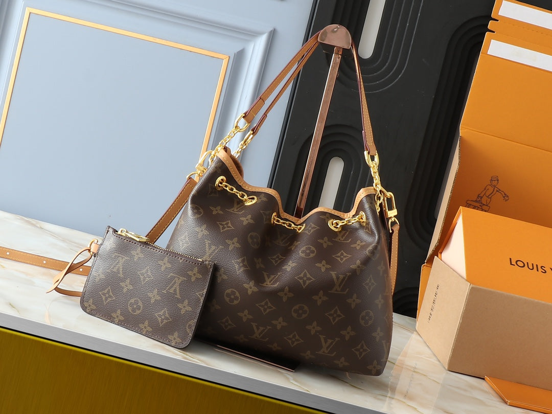 Lv Bag with Metallic Luster Handbag Shoulder Bag 28 x 20 x 11.5cm