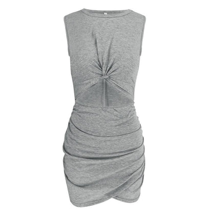 Vestido corto informal sin mangas con aberturas (2 colores)