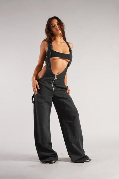 Chic Utility Denim Jumpsuit