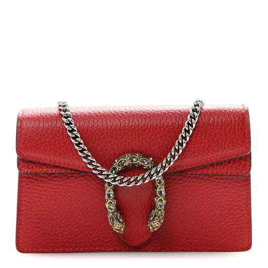 Calfskin Super Mini Dionysus Shoulder Bag Hibiscus Red