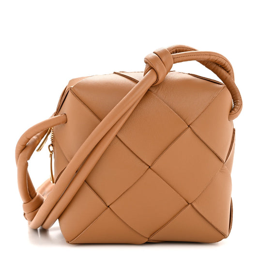 Lambskin Maxi Intrecciato Mini Cassette Camera Bag Acorn