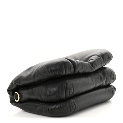 Shiny Nappa Lambskin Mini Goya Puffer Bag Black