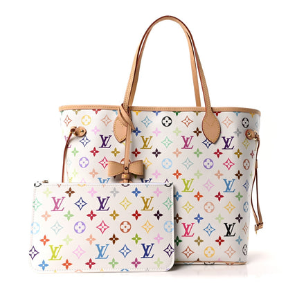 LV X TM Monogram Multicolor Neverfull MM White