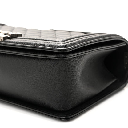 Caviar Quilted Medium Boy Flap Black